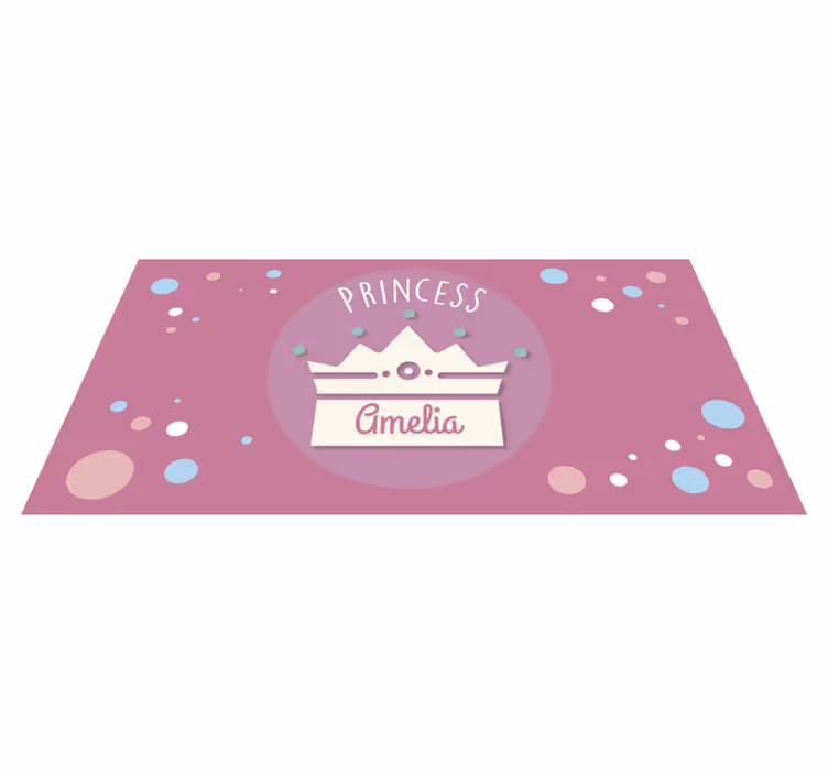 Tappeto vinile con nome corona di principessa arte - TenStickers