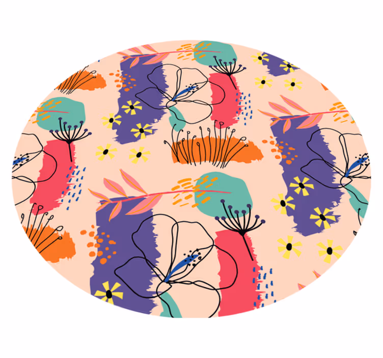 Tappeto vinile fiori motivi floreali luminosi - TenStickers