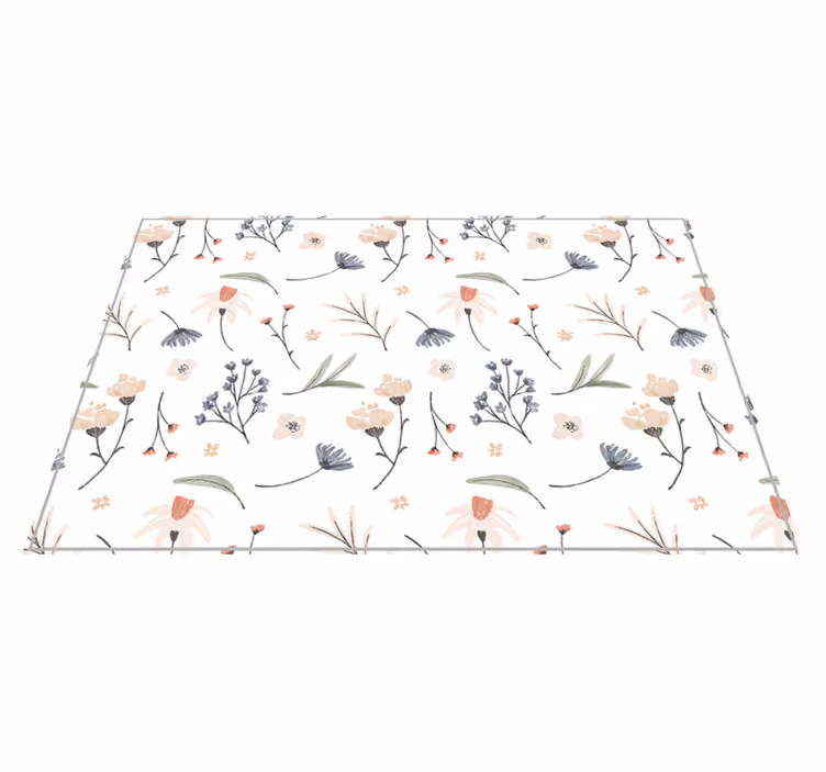 Tappeto in vinile soggiorno elemento botanico floreale - TenStickers