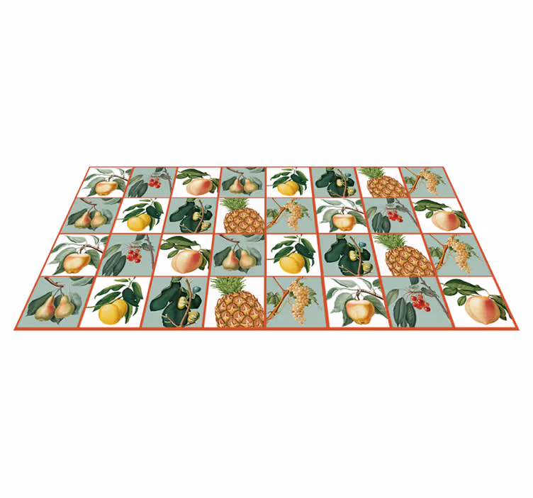 Tappeto pvc cucina motivo a piastrelle di frutta - TenStickers