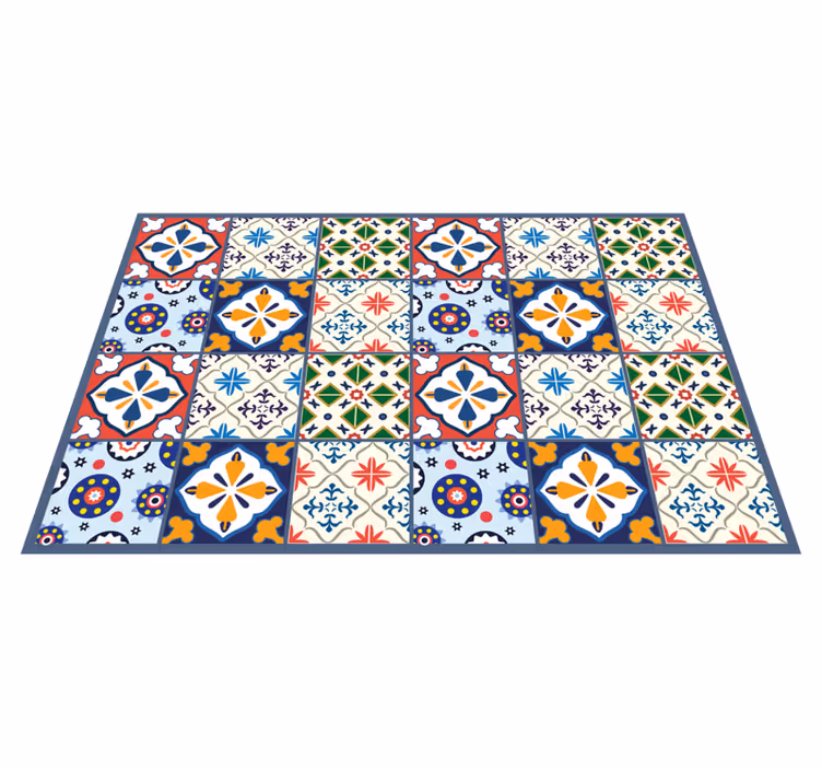 Tappeto vinile piastrelle stile portoghese colorato - TenStickers