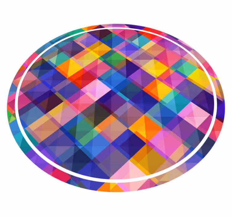 Tappeto vinile geometrico motivo patchwork colorato - TenStickers
