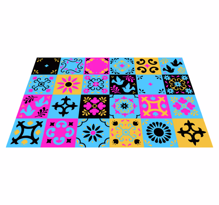 Tappeto vinile mosaico motivo colorato - TenStickers