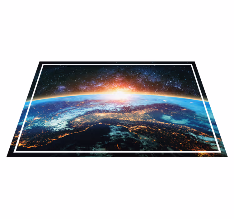 Tappeto vinile mappamondo vista planetaria - TenStickers