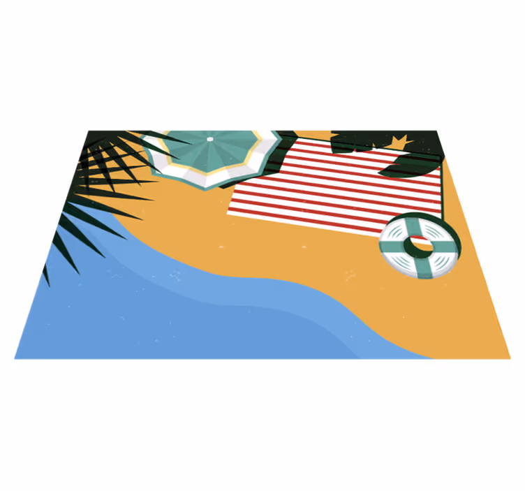 Tappeto vinile natura scena di picnic sulla spiaggia - TenStickers