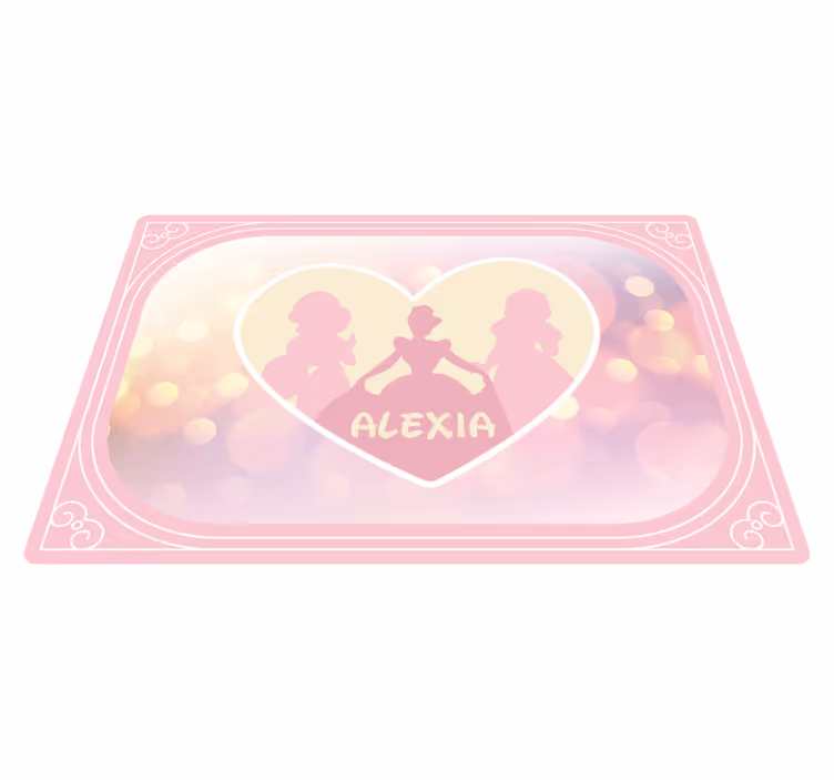 Tappeto vinile con nome silhouette di principessa - TenStickers