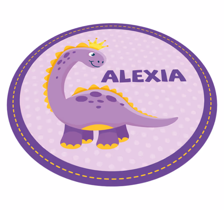 Tappeto vinile con nome opera d'arte sui dinosauri - TenStickers