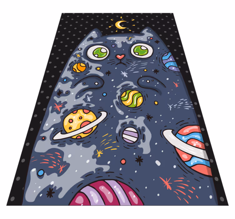 Tappeto vinile per bambini avventura cosmica del gatto - TenStickers