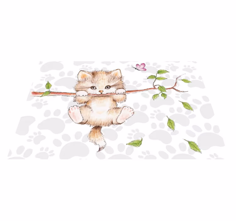 Tappeto vinile animali gattino carino appeso - TenStickers