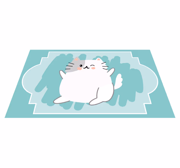 Tappeto vinile bebé illustrazione di un gatto carino - TenStickers