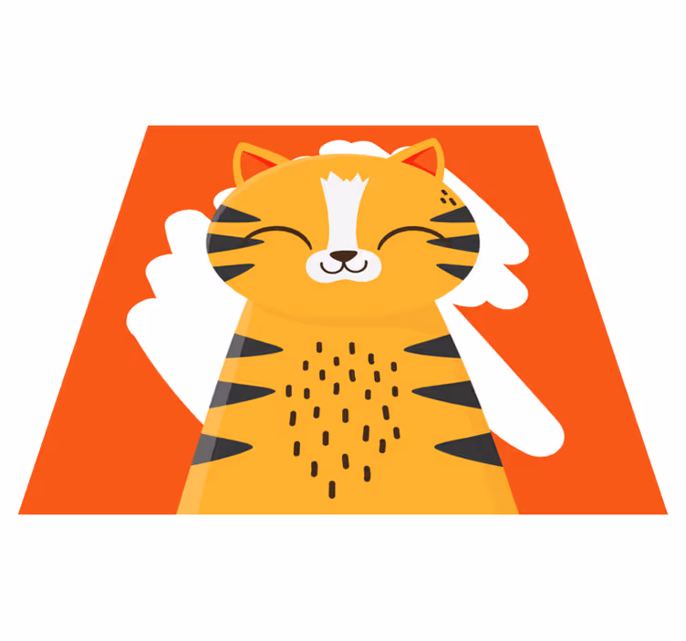 Tappeto vinile bebé disegno di tigre felice - TenStickers