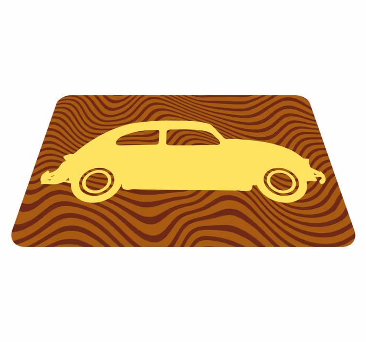 Tappeto vinile strade sagoma di auto d'epoca - TenStickers