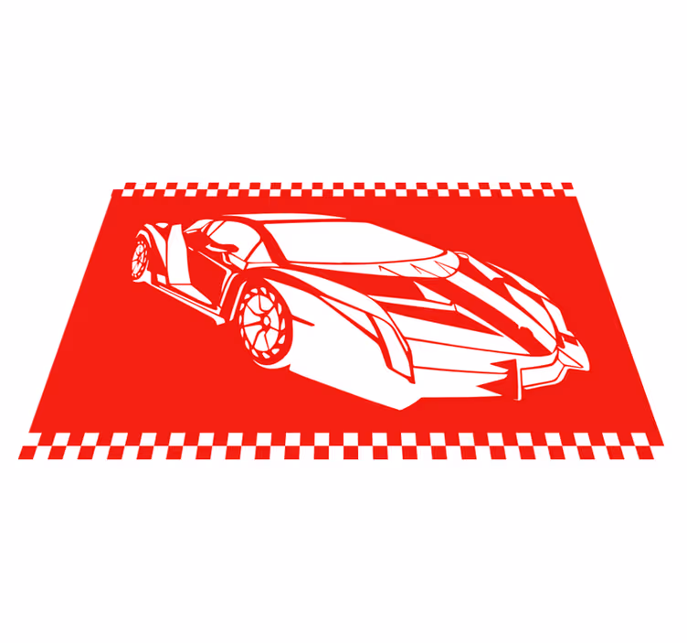 Tappeto vinile per ragazzi tema auto da corsa - TenStickers