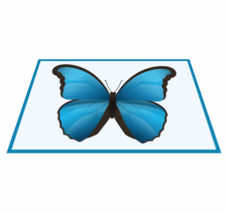 Tappeto vinile animali farfalla blu - TenStickers