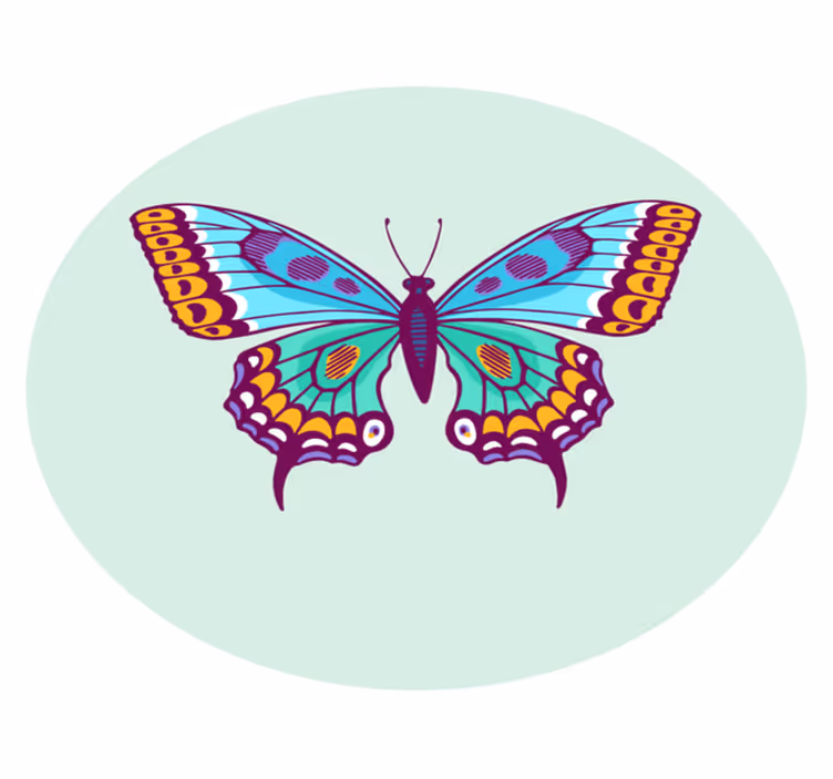 Tappeto vinile animali grande farfalla colorata - TenStickers