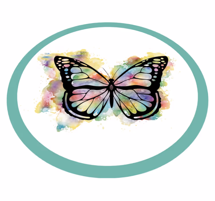 Tappeto vinile natura arte di farfalle colorate - TenStickers