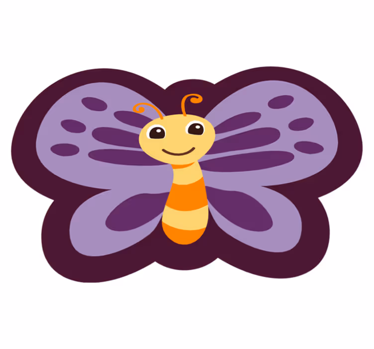 Tappeto vinile per bambini motivo a farfalla sorridente - TenStickers