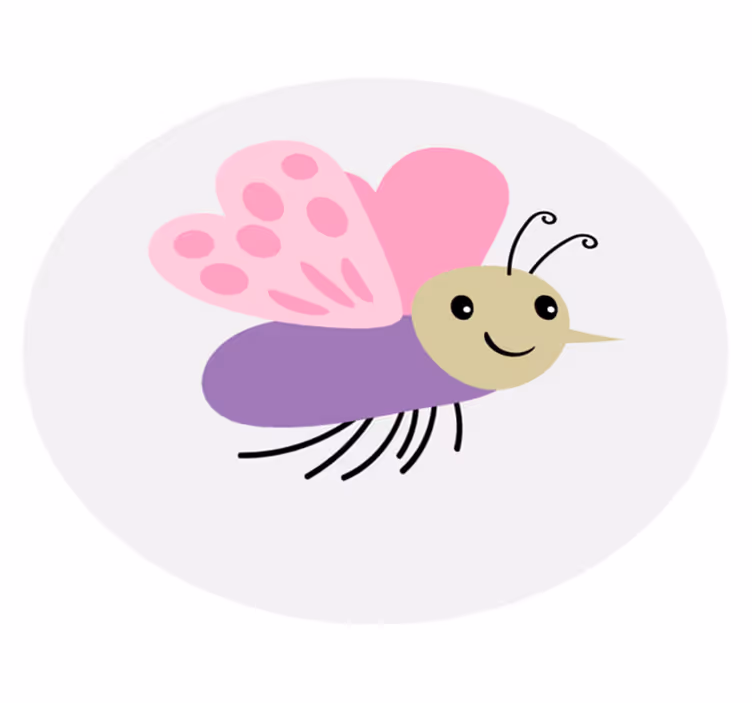 Tappeto vinile per bambini simpatico personaggio farfalla - TenStickers