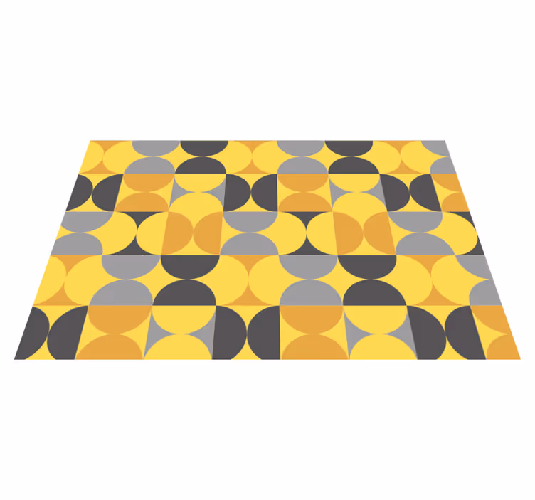 Tappeto vinile geometrico gioco di motivi circolari - TenStickers
