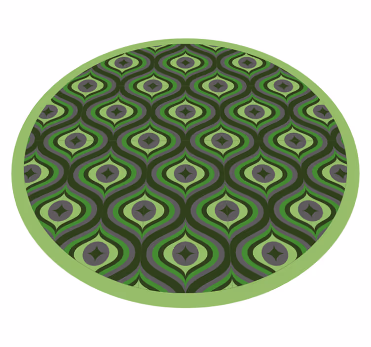 Tappeto vinile rotondo intricate onde verdi - TenStickers