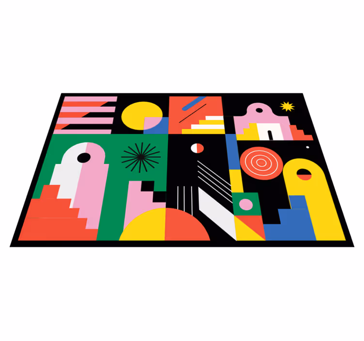 Tappeto vinile geometrico forme moderne e audaci - TenStickers