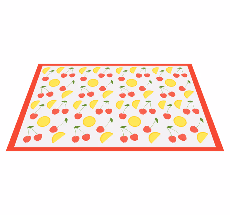 Tappeto pvc cucina motivo ciliegia e limone - TenStickers