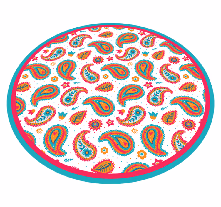 Tappeto vinile etnico motivo paisley vibrante - TenStickers