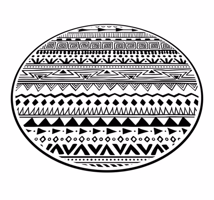 Tappeto vinile etnico modelli in bianco e nero - TenStickers