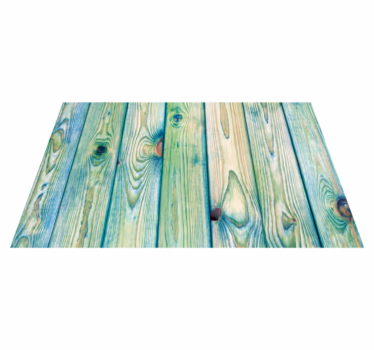 Tappeto vinile effetto legno impatto tavola verde - TenStickers