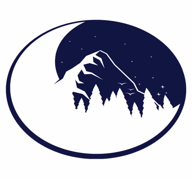 Tappeto vinile natura vista della luna di montagna - TenStickers