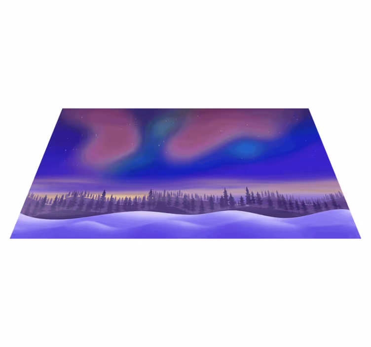 Tappeto vinile natura cielo notturno dell'aurora - TenStickers
