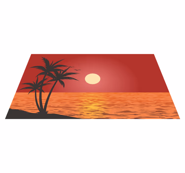 Tappeto vinile natura paesaggio tropicale al tramonto - TenStickers