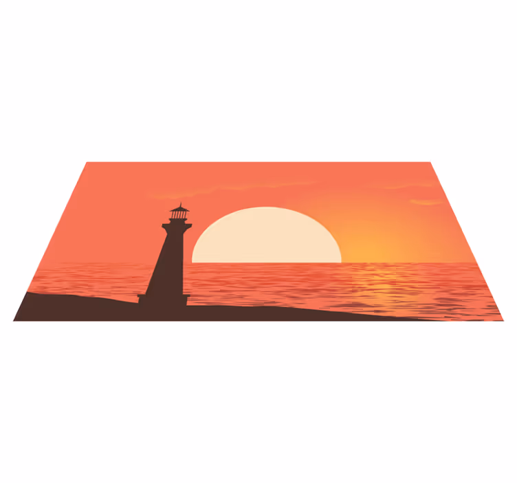 Tappeto vinile natura vista del tramonto sulla costa - TenStickers