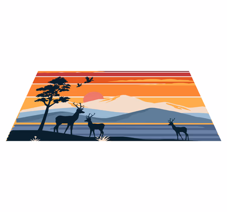 Tappeto vinile natura scena selvaggia al tramonto - TenStickers