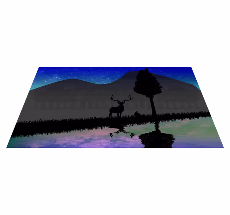Tappeto vinile natura vista panoramica della silhouette - TenStickers