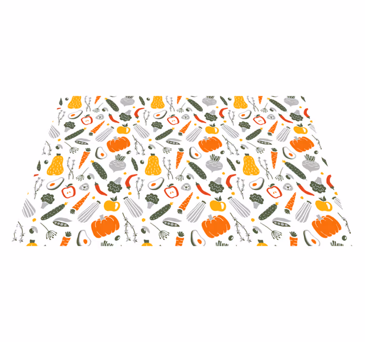 Tappeto pvc cucina collezione di verdure colorate - TenStickers