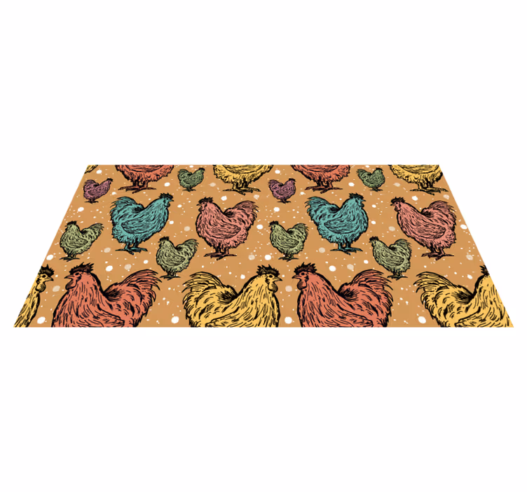 Tappeto vinile animali affascinanti motivi a forma di gallo - TenStickers