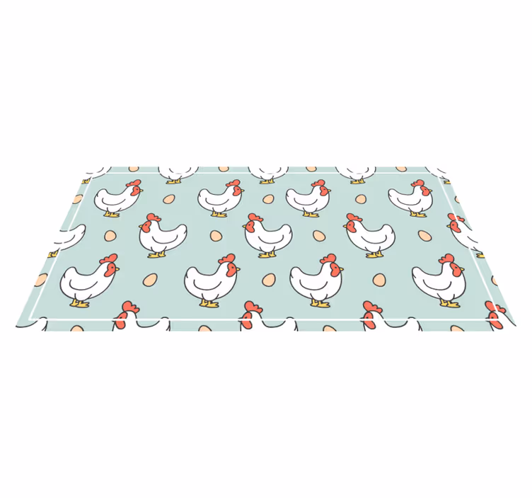 Tappeto pvc cucina polli e uova - TenStickers