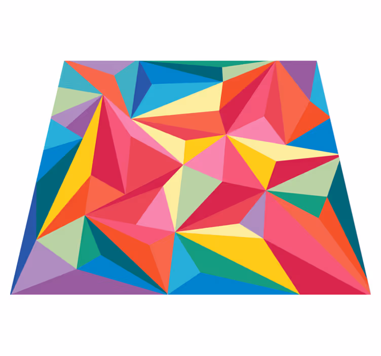 Tappeto vinile geometrico elementi vivaci e colorati - TenStickers