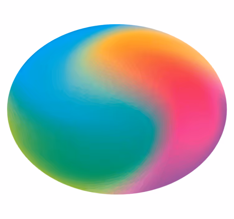 Tappeto vinile rotondo sfera sfumata colorata - TenStickers