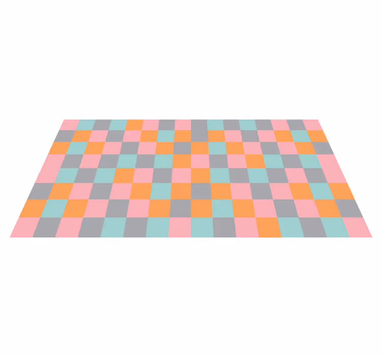 Tappeto vinile geometrico scacchiera colorata - TenStickers