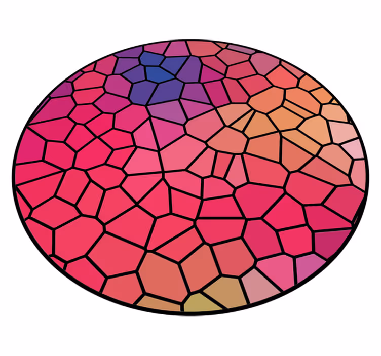 Tappeto vinile rotondo vivace composizione a mosaico - TenStickers