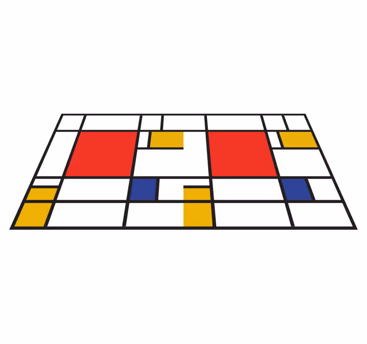 Tappeto vinile moderno blocchi geometrici colorati - TenStickers