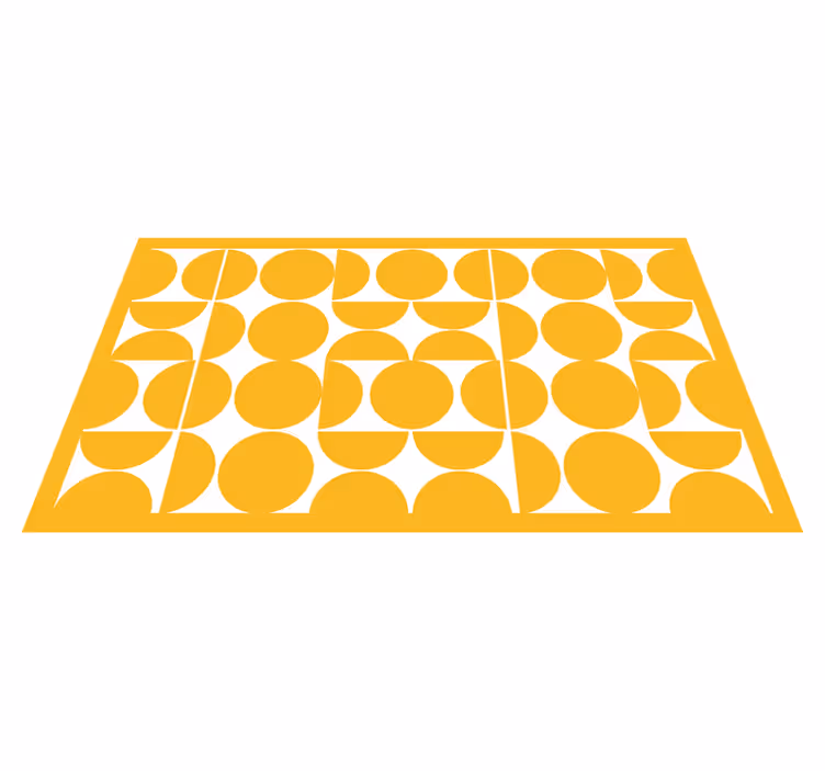 Tappeto vinile geometrico motivo a cerchio giallo - TenStickers