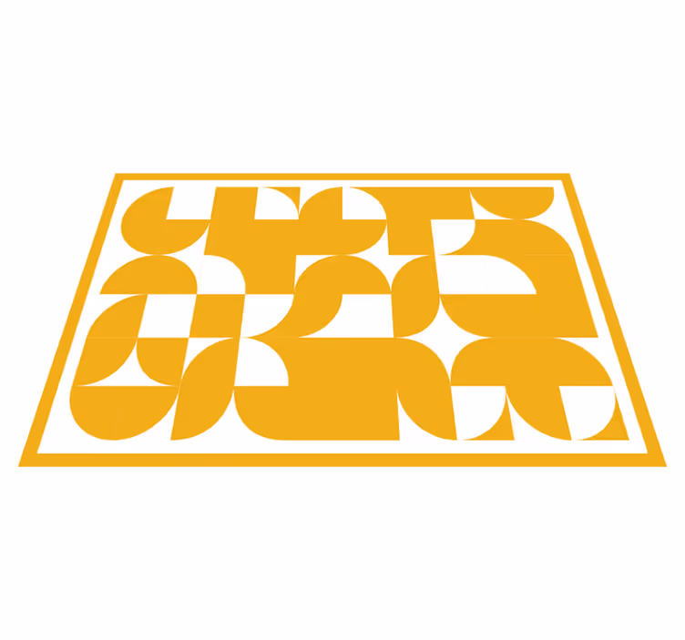 Tappeto vinile geometrico forme gialle audaci - TenStickers