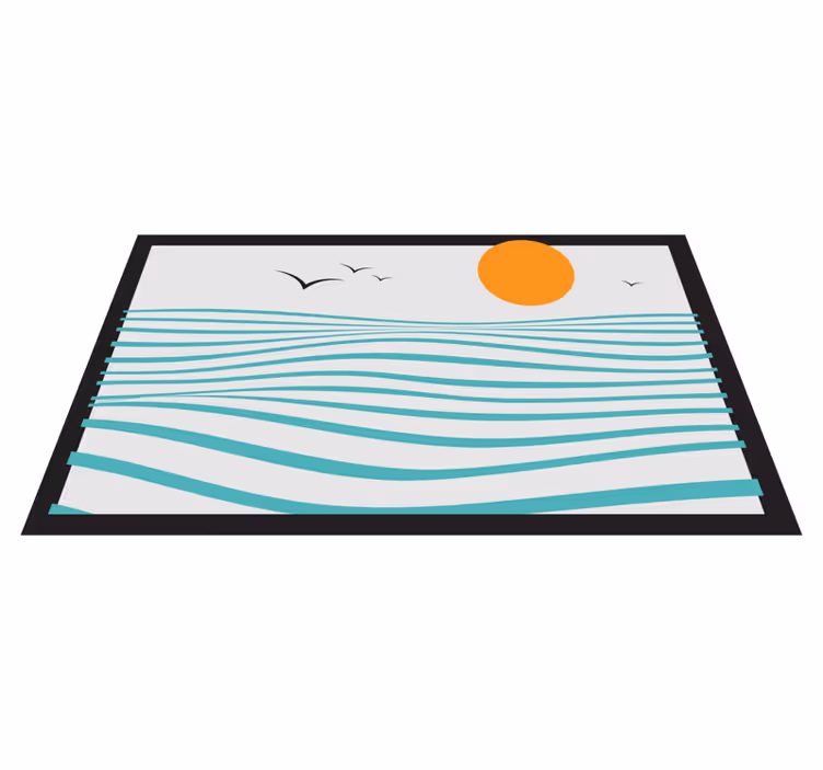 Tappeto vinile moderno onde del tramonto - TenStickers