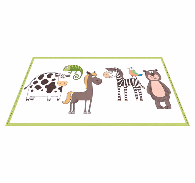 Tappeto vinile per bambini simpatici amici animali - TenStickers