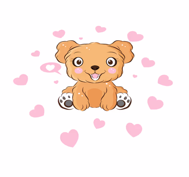 Tappeto vinile rotondo illustrazione di cucciolo carino - TenStickers
