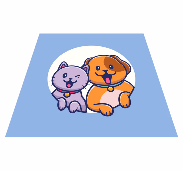 Tappeto vinile animali duo di animali carini - TenStickers