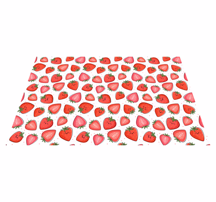 Tappeto vinile fiori delizioso motivo a fragola - TenStickers